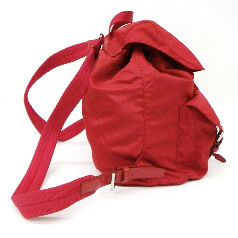 PRADA Backpack VELA ROSSO Red Triangle Plate - Picture 2 of 8